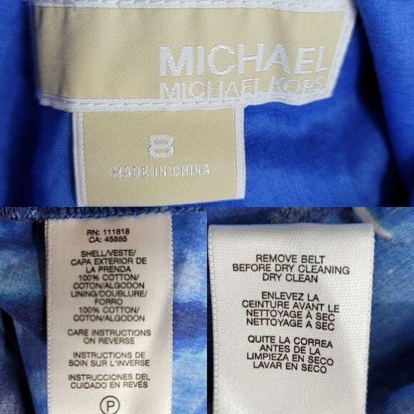 Michael Michael Kors Dress Starry Night Print Twist Racerback Fit & Flare Blue 8 - Picture 3 of 15